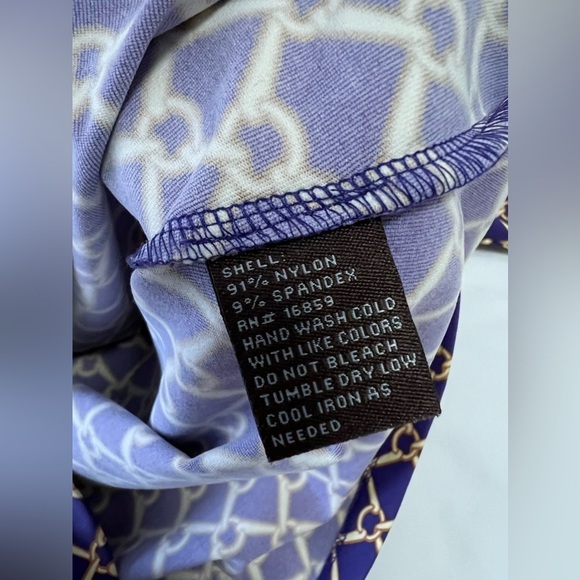 J McLaughlin | Women’s SZ S | Purple Gold Chain Equestrian Print Catalina Top - Picture 6 of 8
